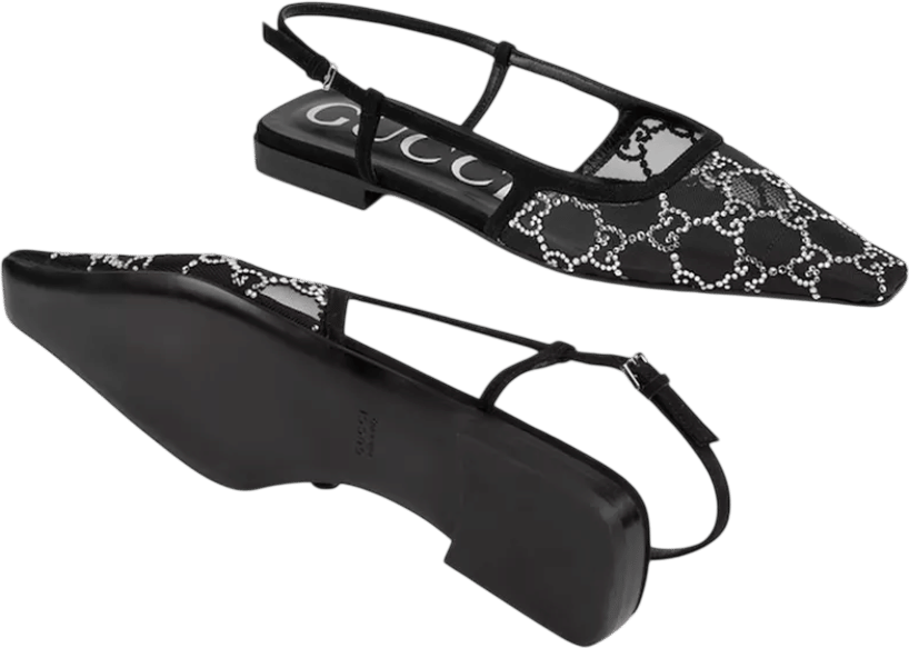 GG Slingback Ballet Flats in Mesh
