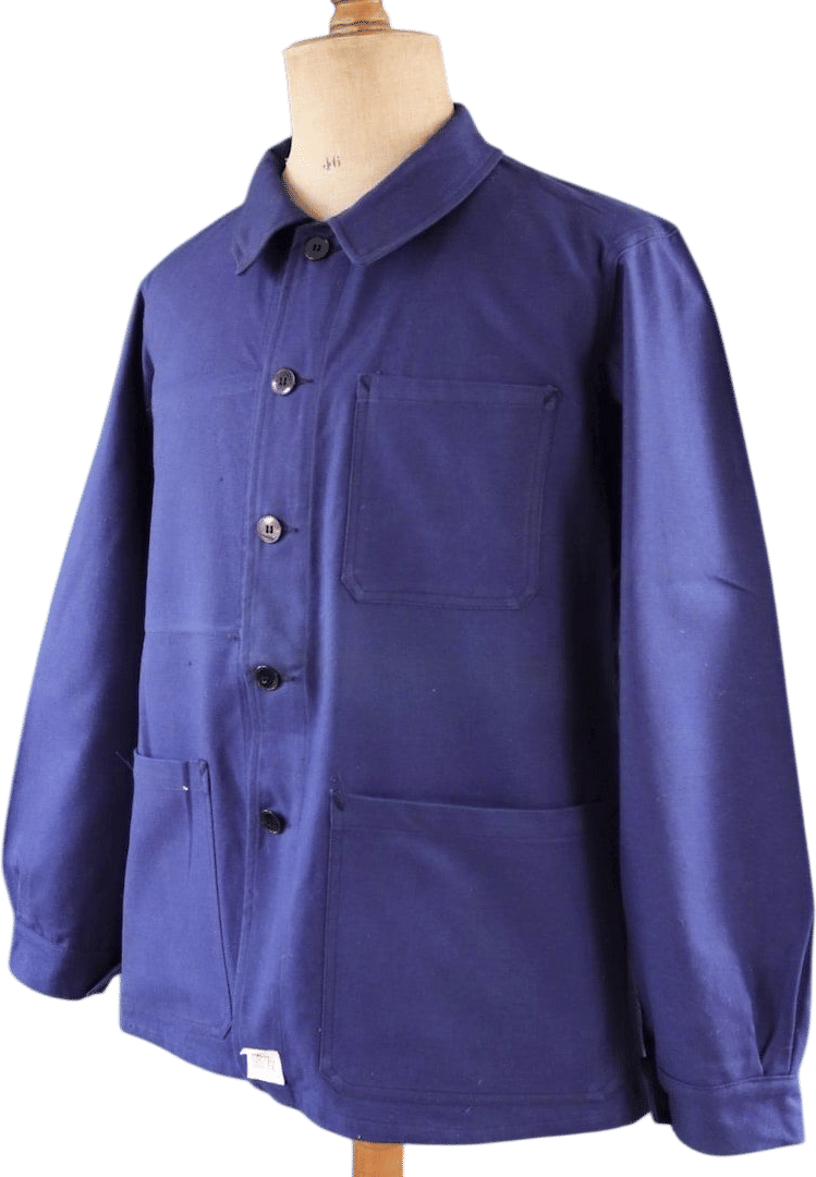 Vintage 1960s French Blue Workwear Chore Coat