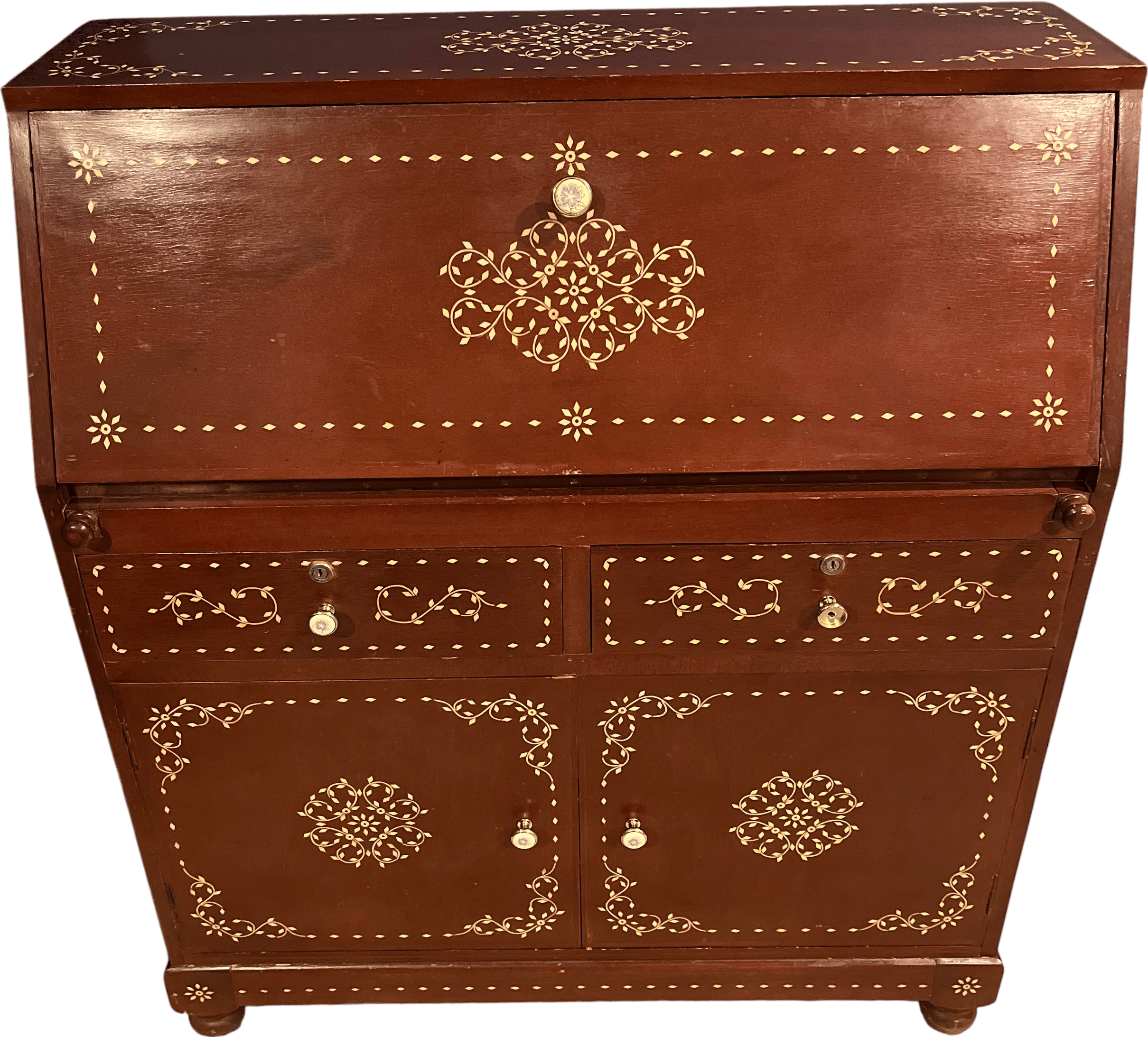 Filipino Bone Inlay Secretary Desk