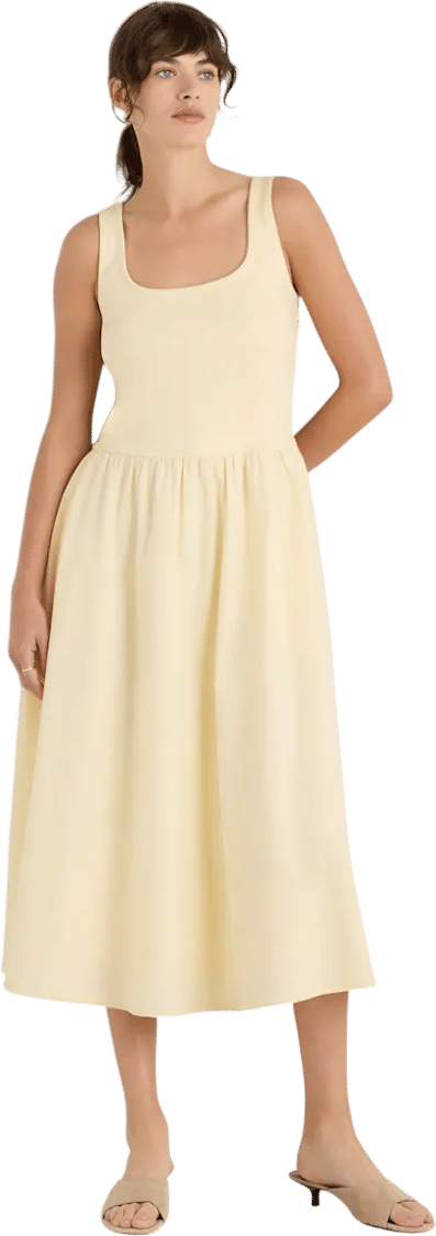 Cotton Mixed Media Tank Dress