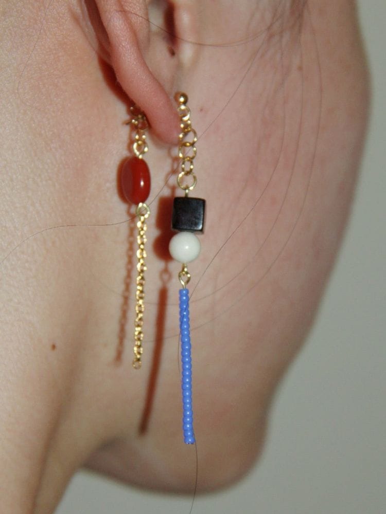 Sandalwood Beaded Long Earrings