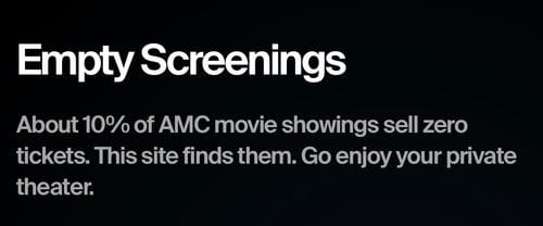 empty movie screenings