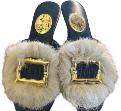 Vintage Nite-Aires Black Mule Slippers