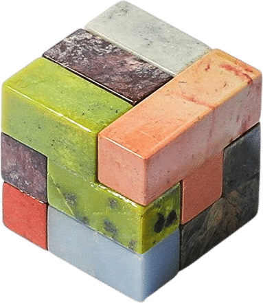 Handcrafted Gemstone Soma Cube Puzzle