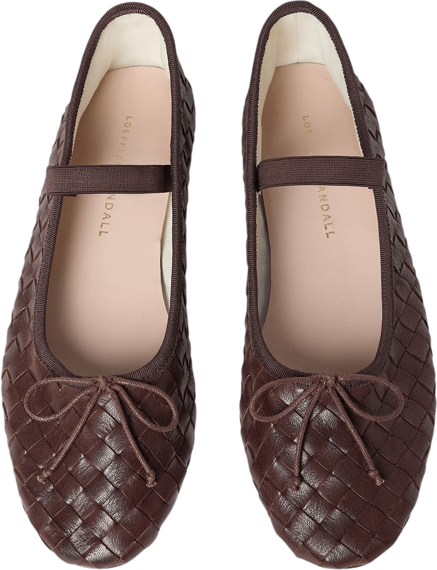 Loeffler Randall Leonie Espresso Woven Ballet Flat