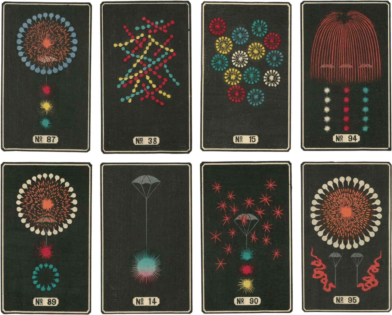 Illustrations from Japanese Fireworks Catalogues