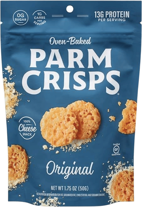 Parmcrisps Oven-Baked Parmesan Cheese Crisp Snack, Original (Pack of 12)