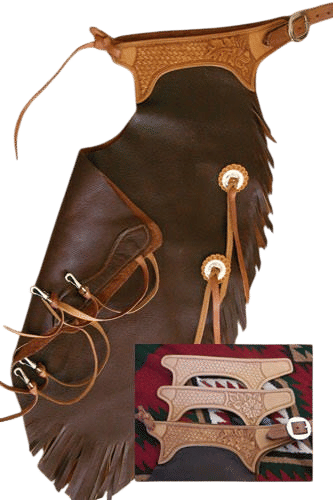 Chinks Hand Carved with Conchas