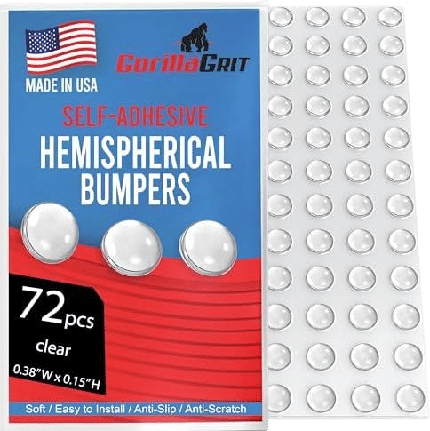 Clear Soft Close Drawer Cabinet Door Bumpers - 9.5mm x 3.8mm Sound Dampening Adhesive Transparent Rubber Pads Feet - Hemispherical Shape - 72 PCs