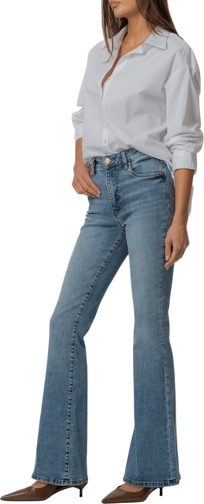 Kut from the Kloth Ana High Rise Flare in Obtain Wash