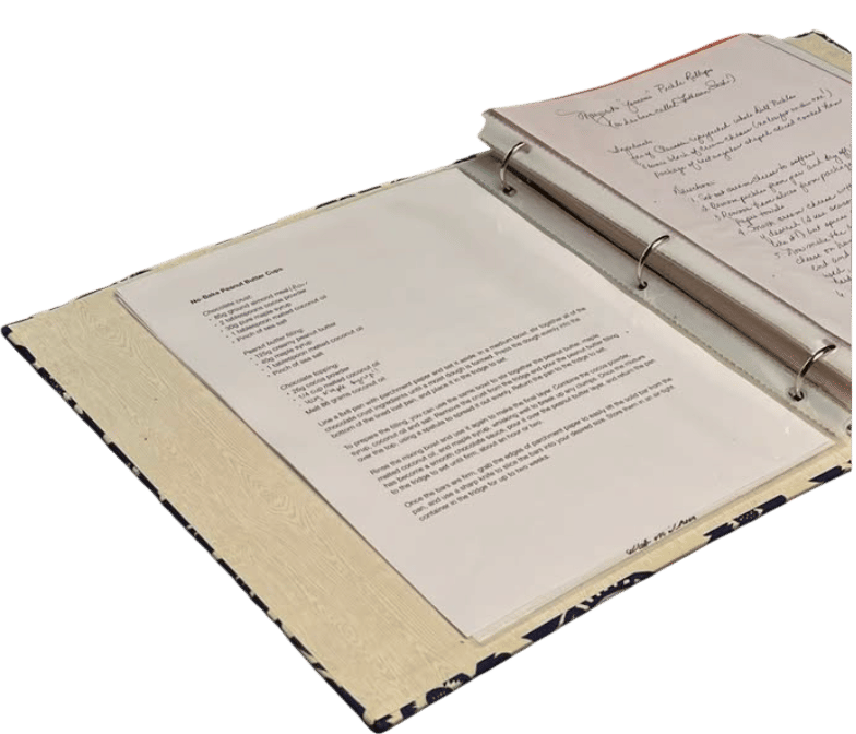 printing out recipes as you need them and putting them in a binder instead of dealing with pop-up ads on your phone