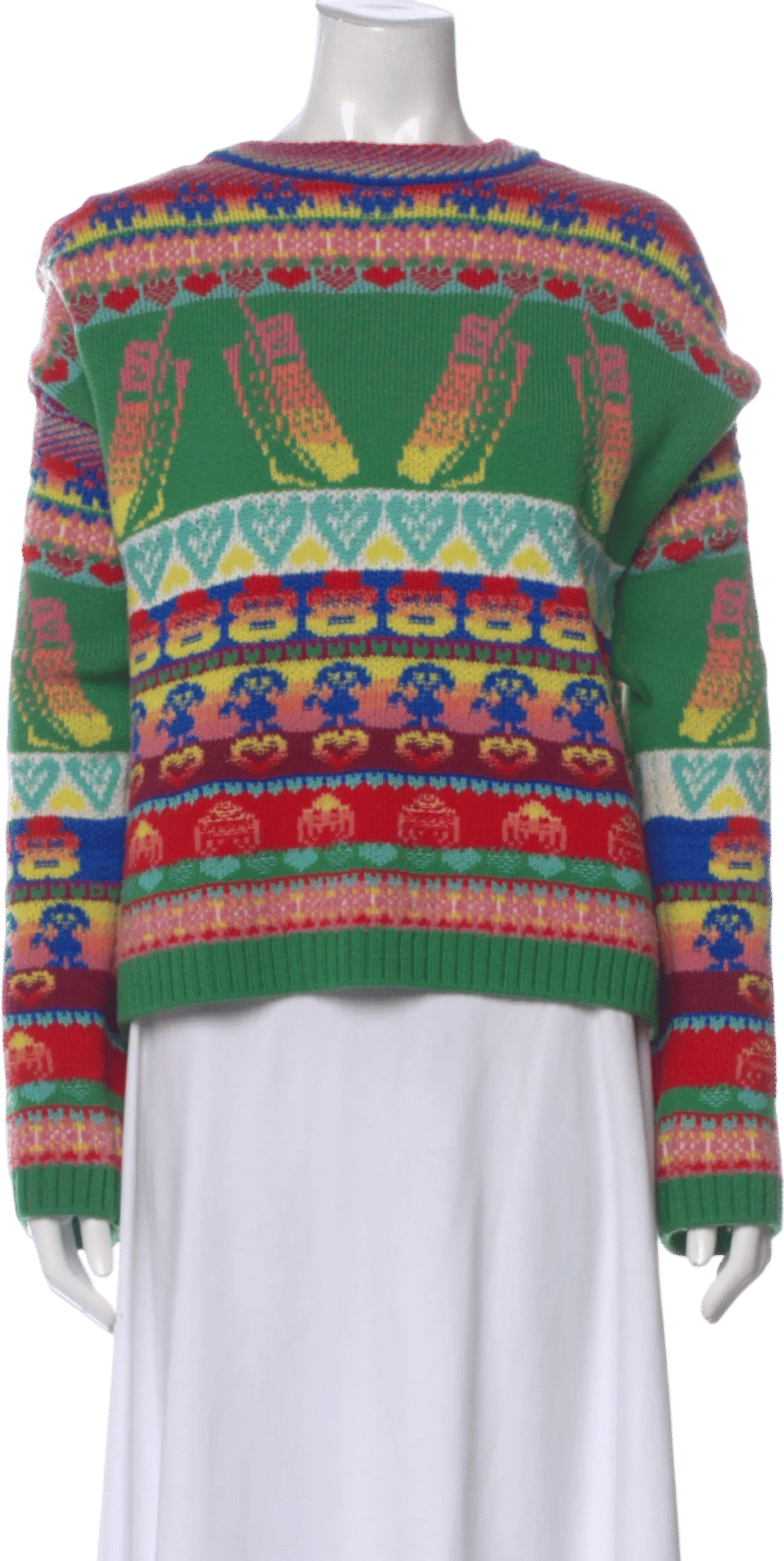 Printed Wool Fair Isle Sweater
