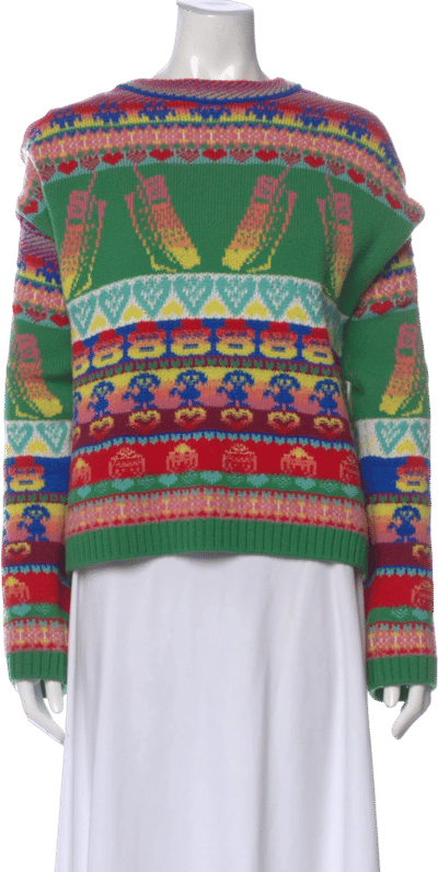 Printed Wool Fair Isle Sweater