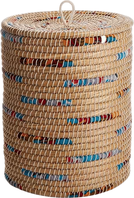 Chindi Stripe Laundry Basket