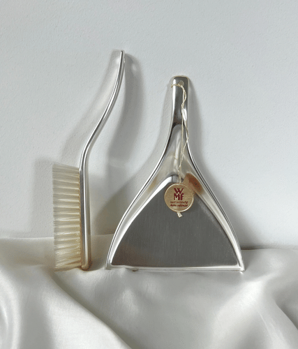 Vintage WMF Brass Table Broom and Scoop Set
