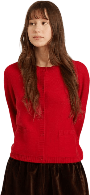 A red cardigan.