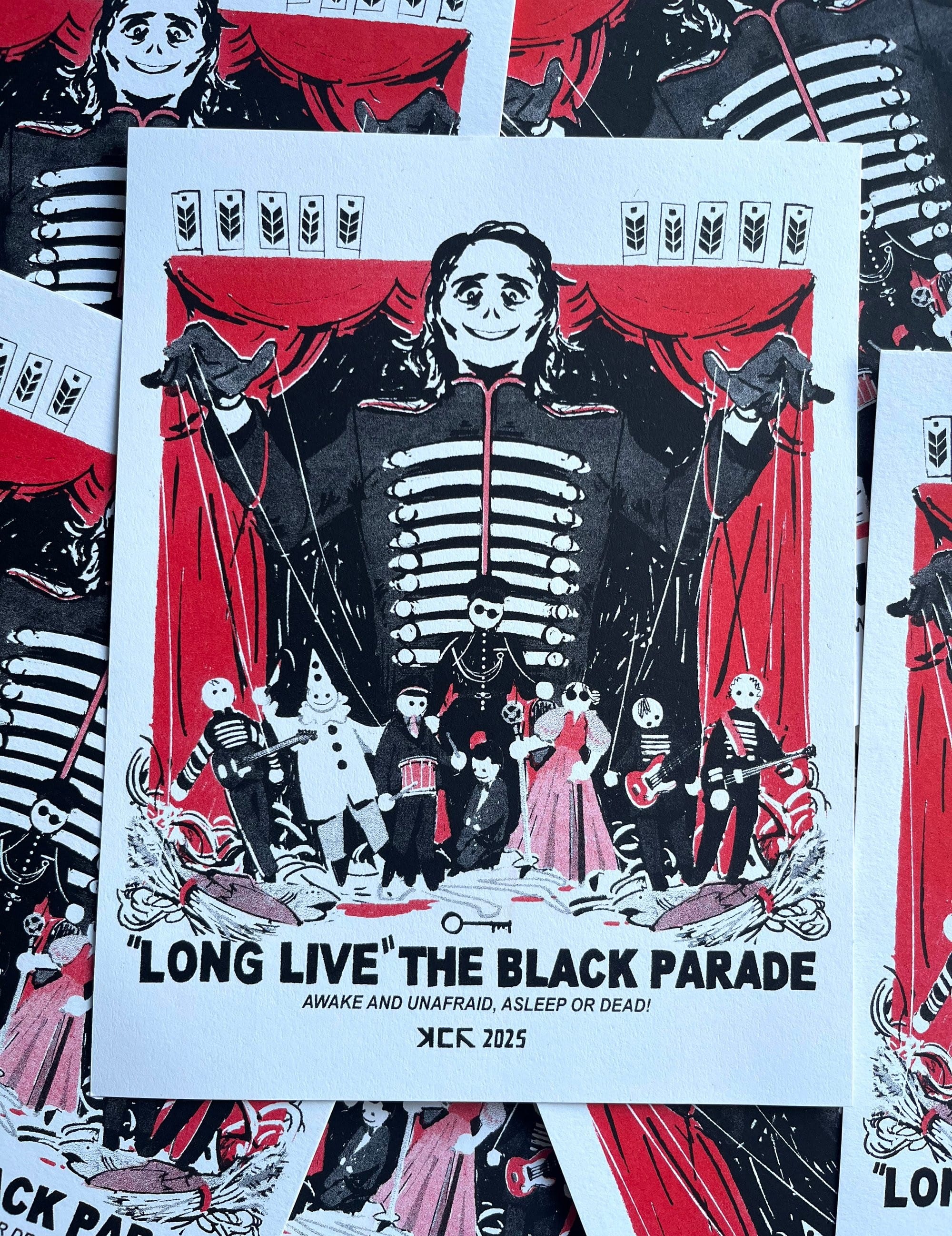 "Long Live" The Black Parade Risograph Print