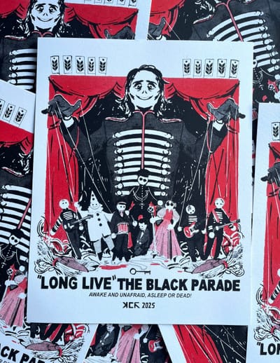 "Long Live" The Black Parade Risograph Print