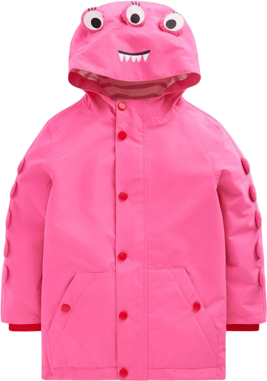 Novelty Waterproof Jacket-Sorbet Pink Monster