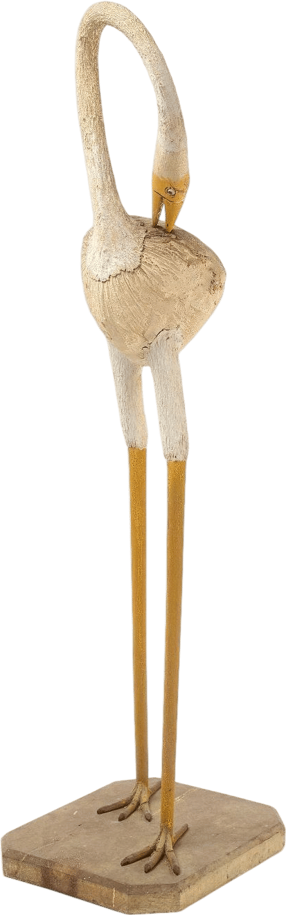 Folk Art Painted Heron