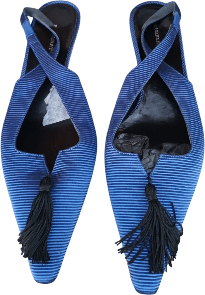 Burberry London Women's Blue Leather Heel Pump Size 7.5