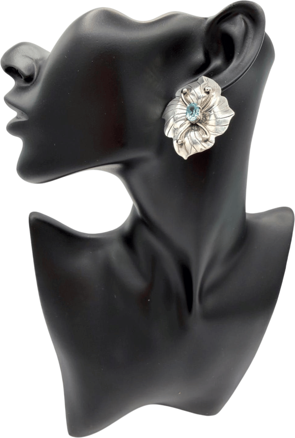 Vintage Topaz Sterling Silver Flower Earrings (Carol Felley 1985)