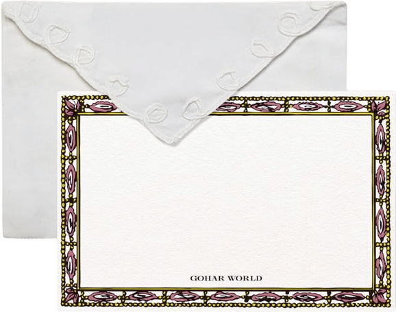 Embroidered Lace Envelope with Stationery Card
