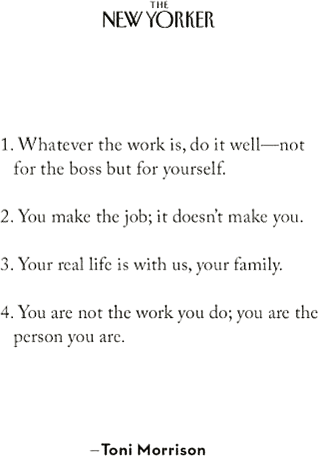 "The Work You Do, the Person You Are" by Toni Morrison