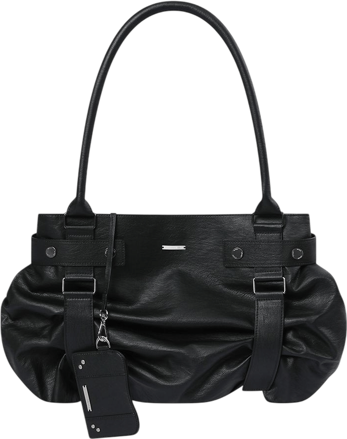Pleats Belted Big Bag and Wallet