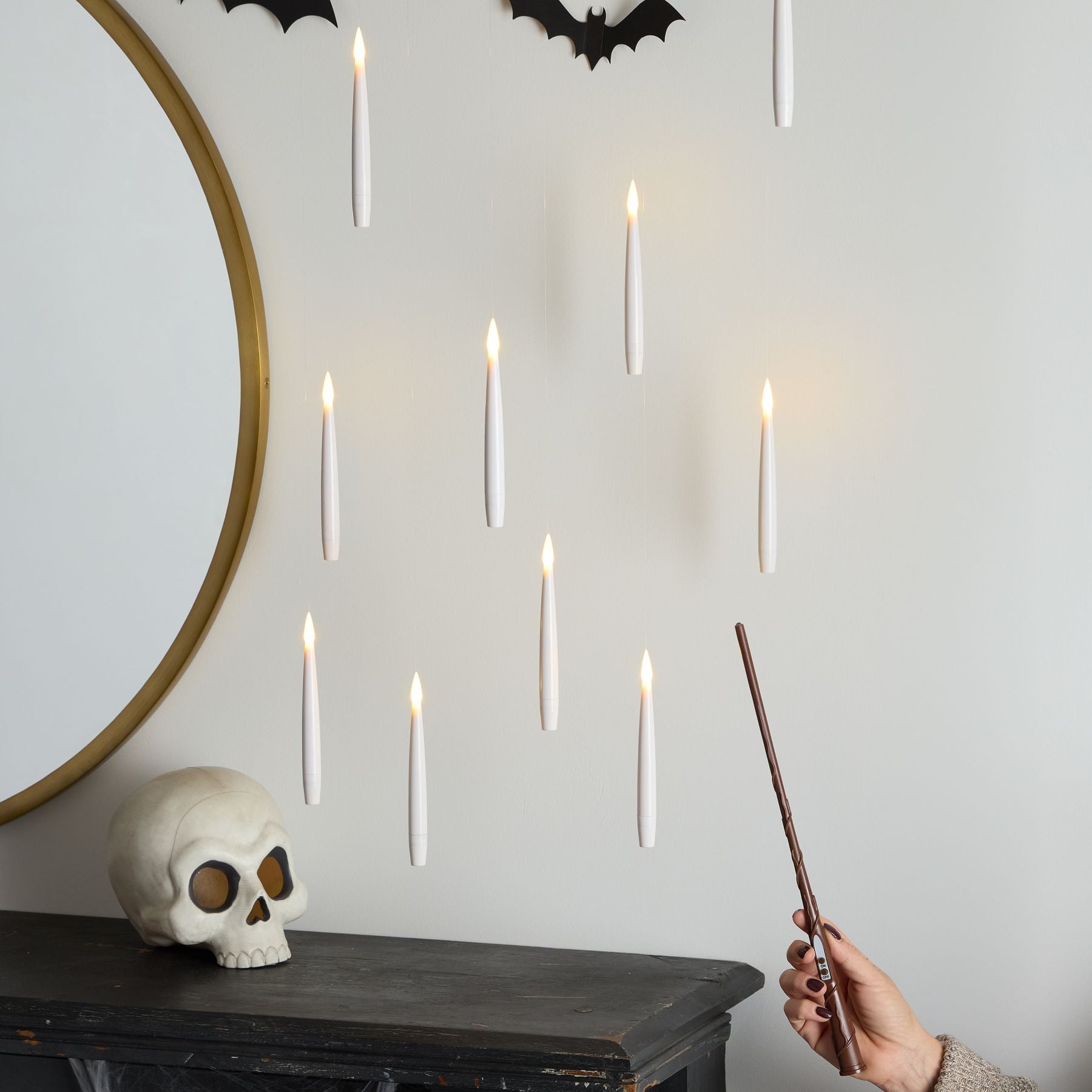 Flameless LED Floating Taper Candles with Magic Wand