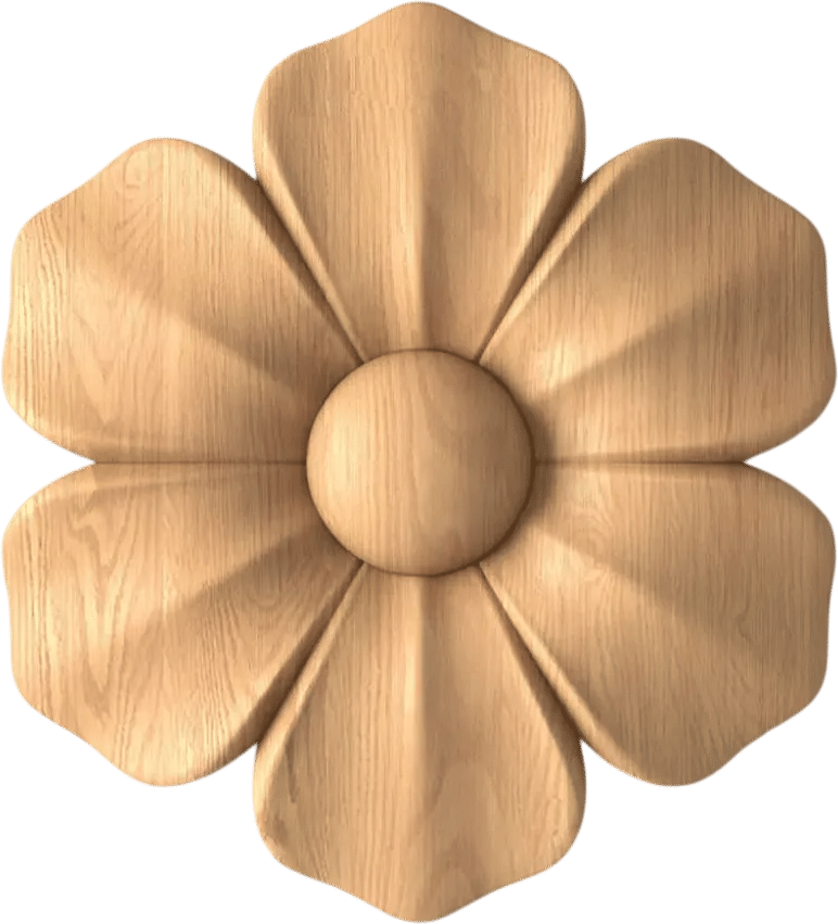 Handcrafted decorative rosette onlay floral Minimalist from hardwood