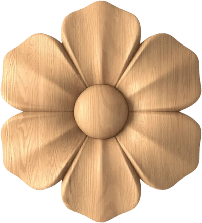 Handcrafted Decorative Rosette Onlay Floral Minimalist