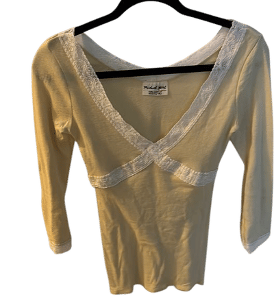 Yellow Lace Trim Top