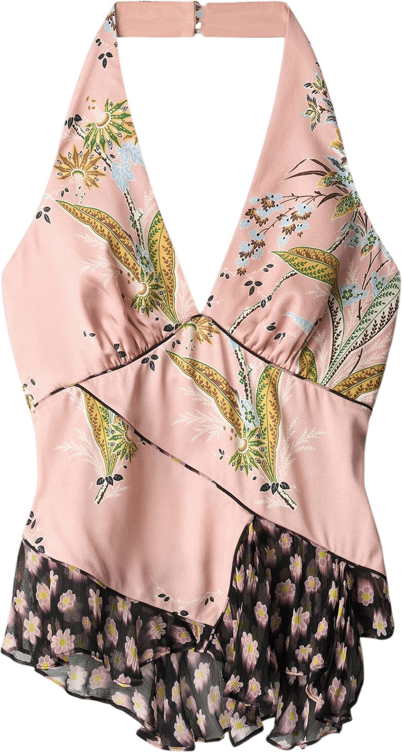 Staud Maeva Silk Top Tapestry Rose Multi
