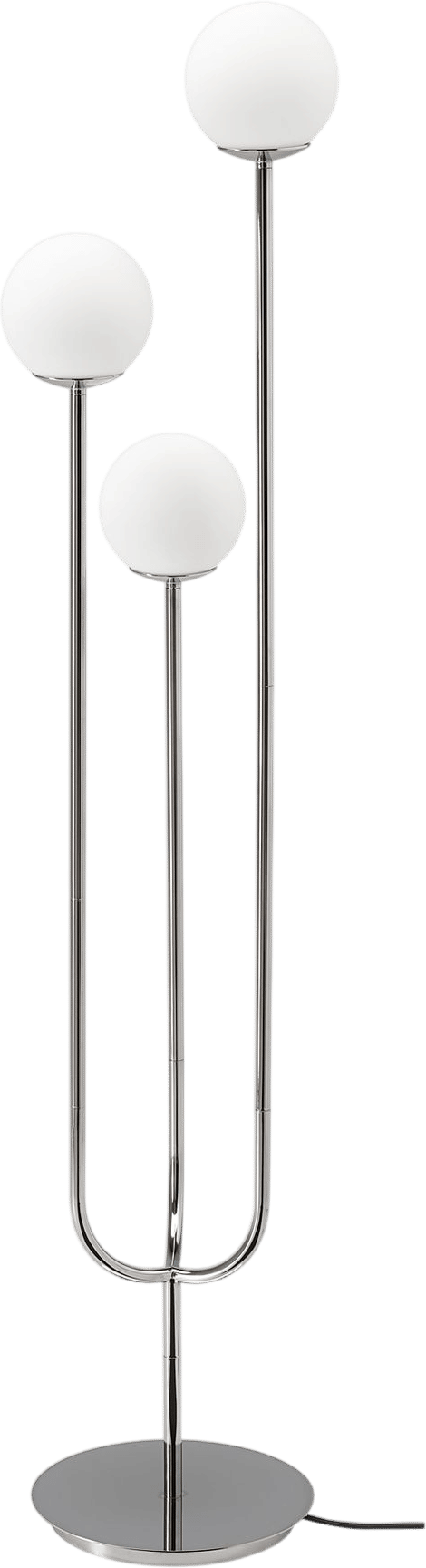 SIMRISHAMN Floor lamp, chrome-plated/opal white glass