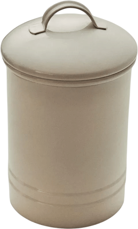 Lacquered Metal Cylindrical Jar
