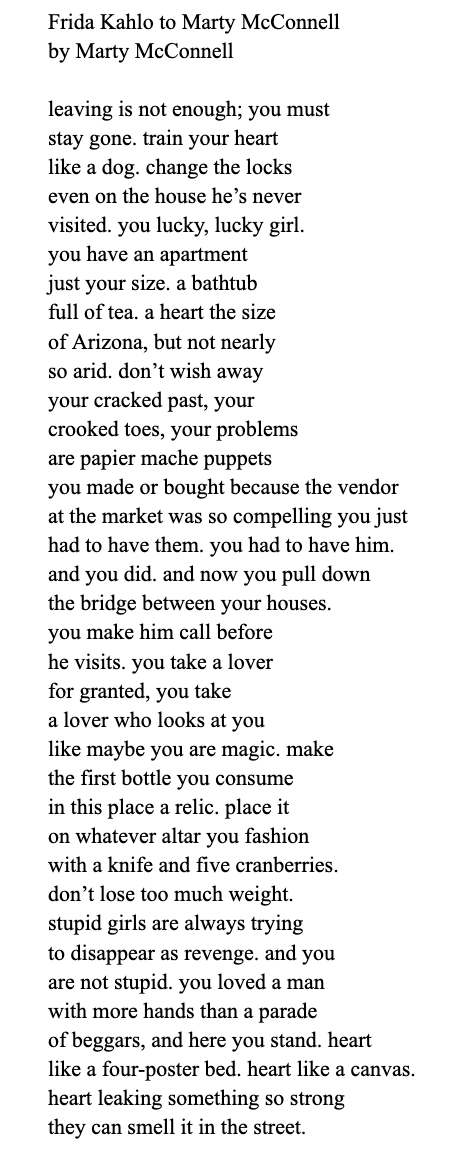 Frida Kahlo to Marty McConnell