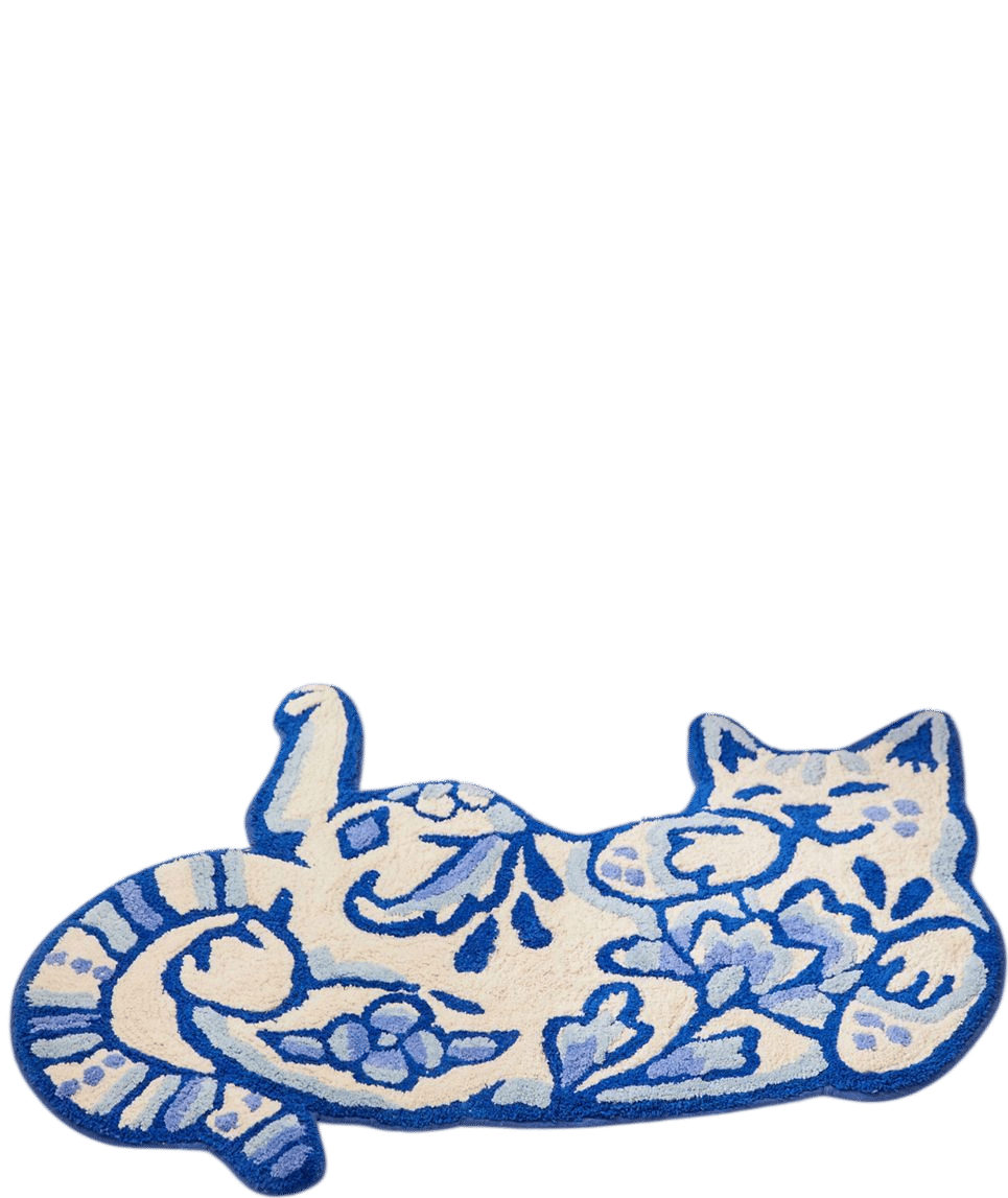 Urban Outfitters Delft Cat Shaped Tufted Bath Mat