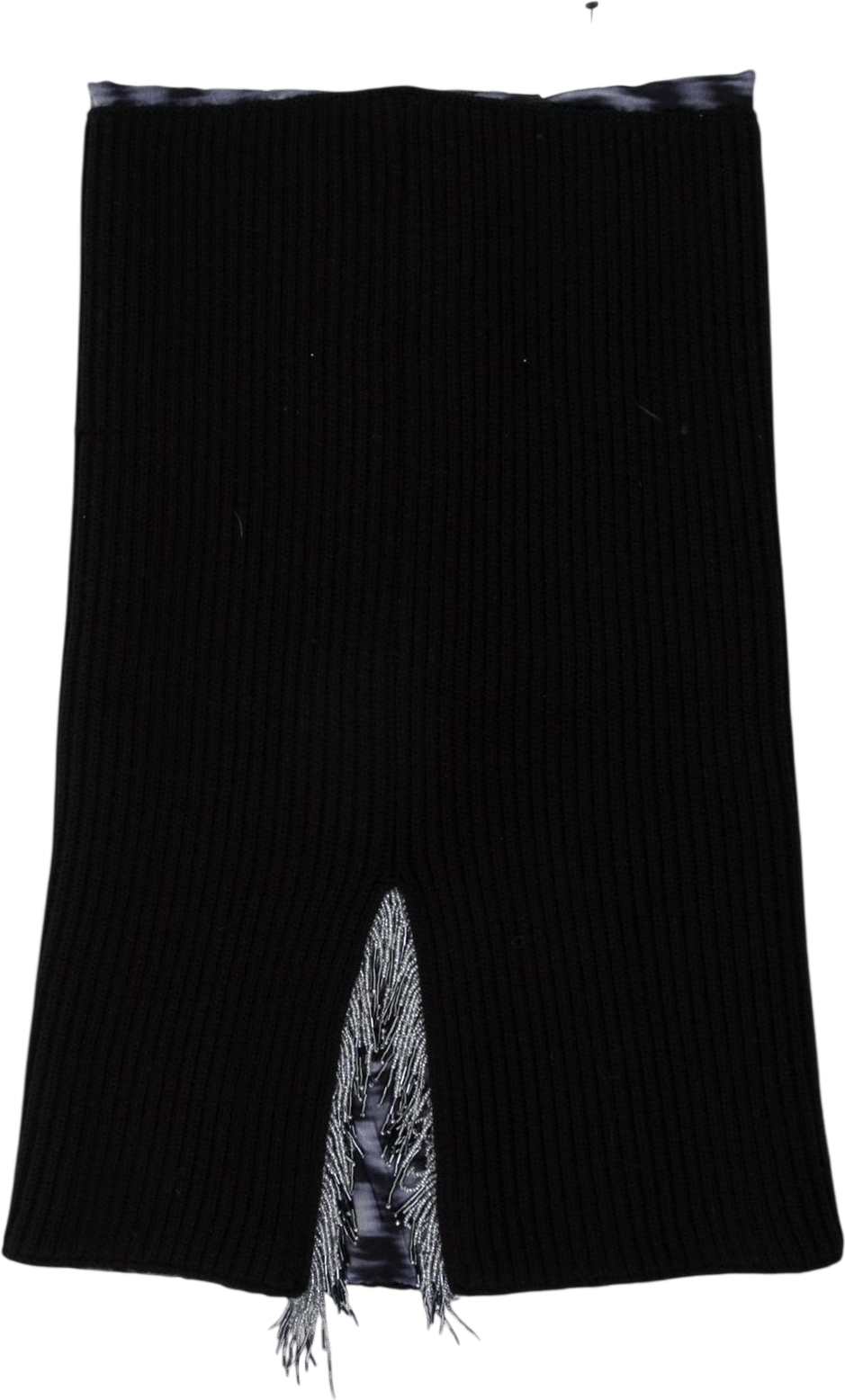 Vintage Knee-Length Skirt with Fringe