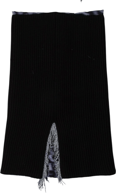 Vintage Knee-Length Skirt with Fringe