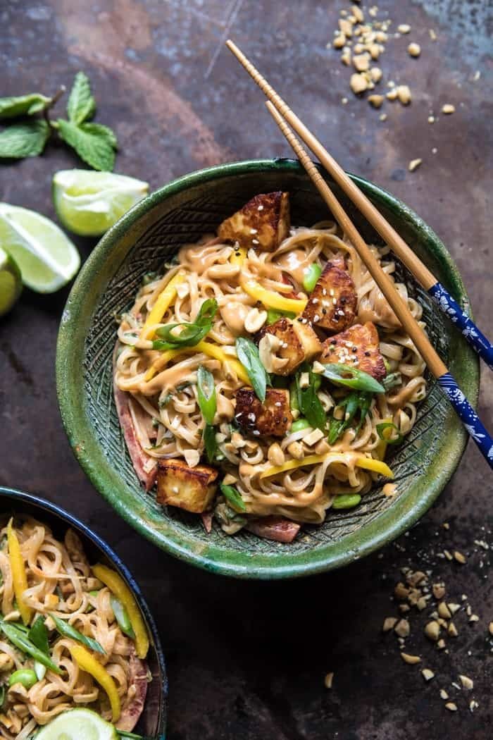 Better Than Takeout 20 Minute Peanut Noodles with Sesame Halloumi Recipe