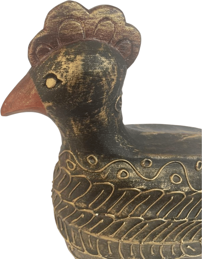 Vintage Indonesian Rustic Decorative Rooster Figurine Gold Accents Folk Art - Etsy