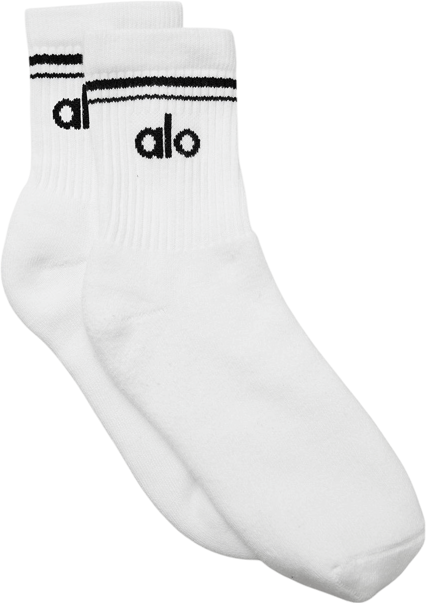 Unisex Half-Crew Throwback Sock - White/Black