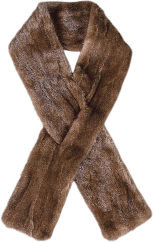Luxurious Brown Mink Fur Scarf