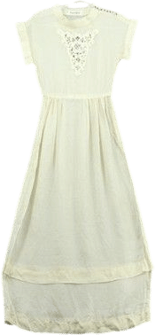 Vintage Silk Ivory Dress with Cutout