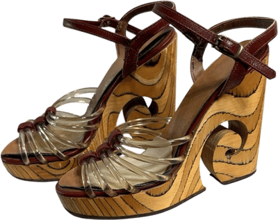 Vintage Wooden Spiral Heels