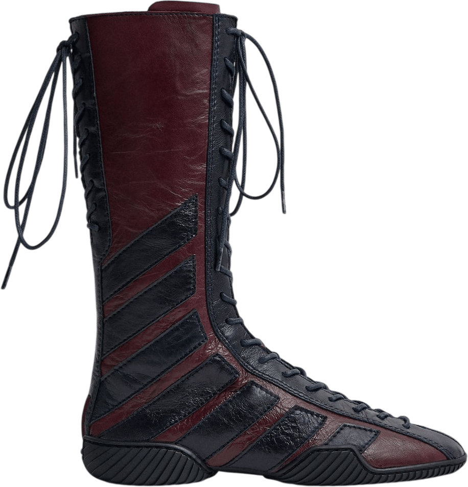 Imogen Burgundy and Navy Leather Boots