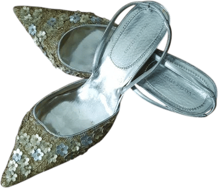 Embroidered Pointed-Toe Heels