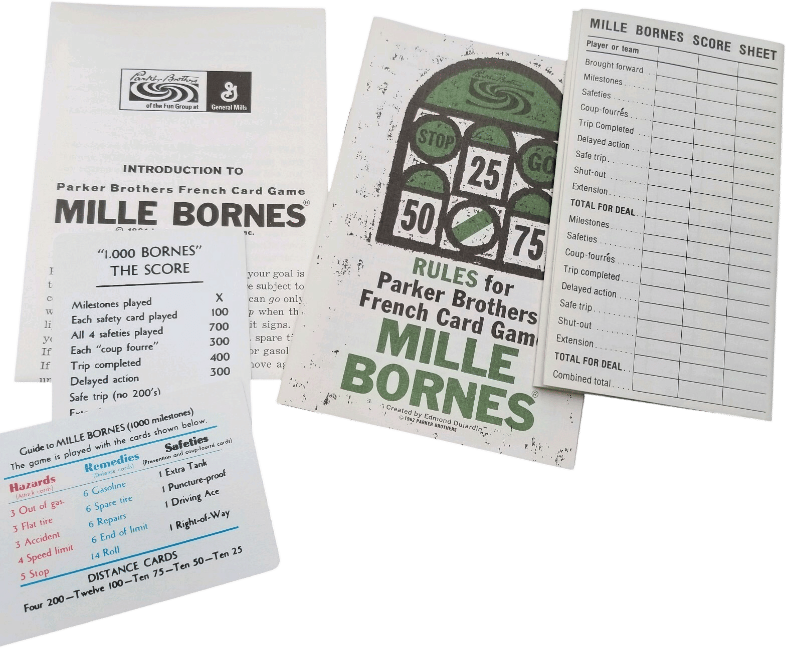 MILLE BORNES Card Game 1971
