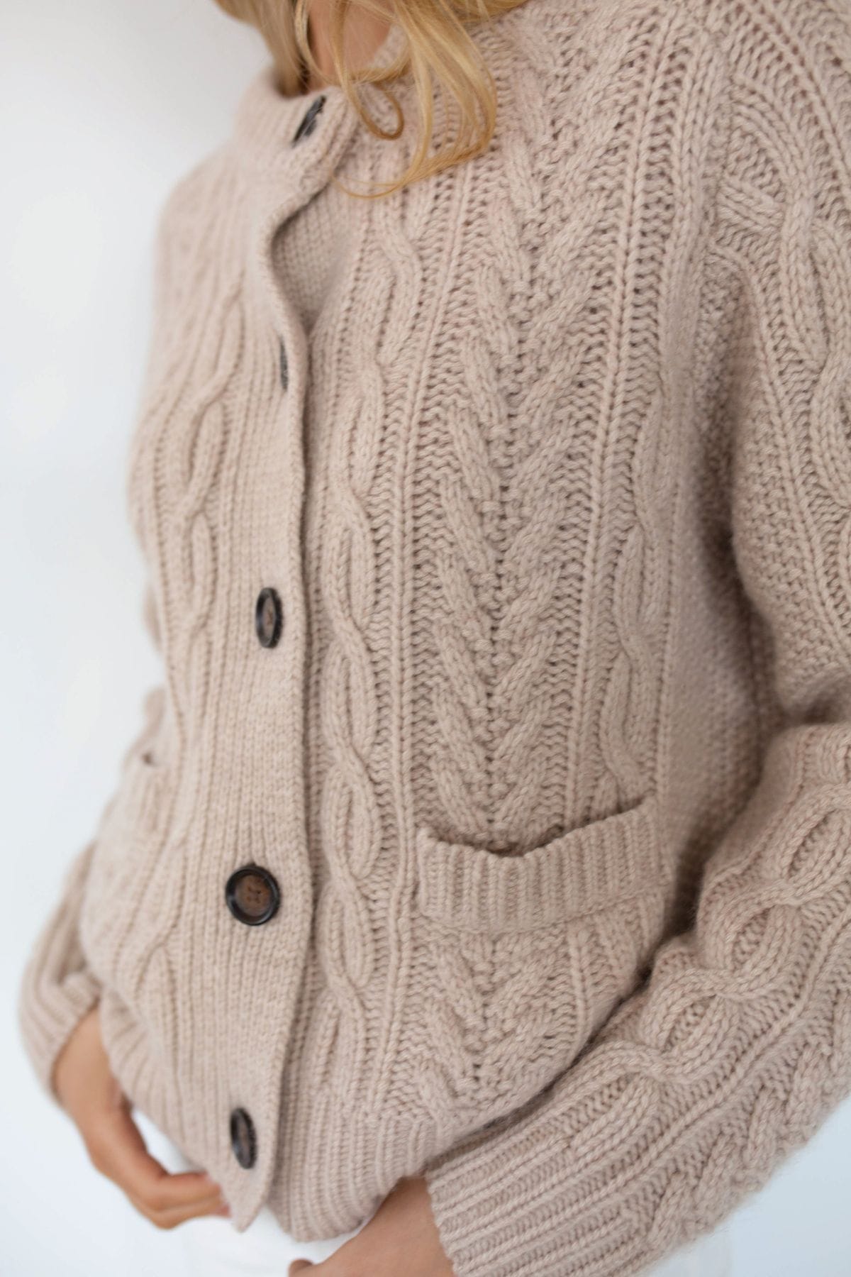 Amalie Cashmere Cardigan - Oatmeal